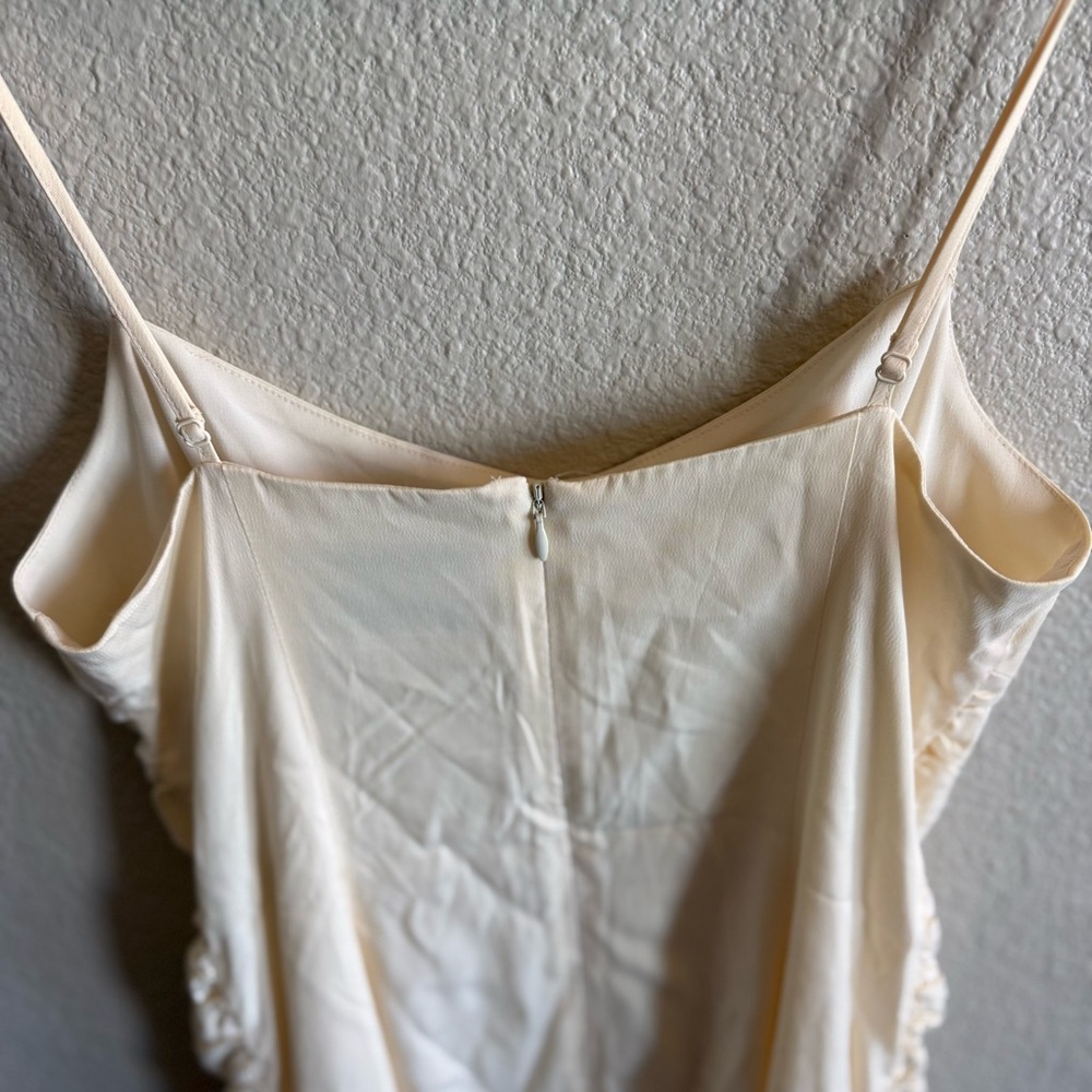 C/MEO Collective Cream Ruched Mini Dress Chic Minimalist Spring Medium - Picture 7 of 10